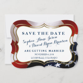 Unieke, trendy USA vlag Wedding Save the Date