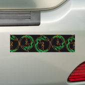 Unieke tribale groene hagedis bumpersticker (Op auto)