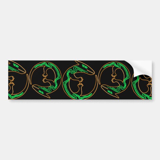 Unieke tribale groene hagedis bumpersticker (Voorkant)