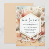 Unieke Tropical Beach bruiloft Save The Date (Voorkant / Achterkant)