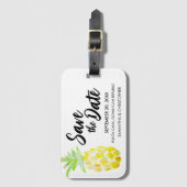 Unieke Tropische Bestemmingsweddenschap Opslaan da Bagagelabel (Voorkant (verticaal))