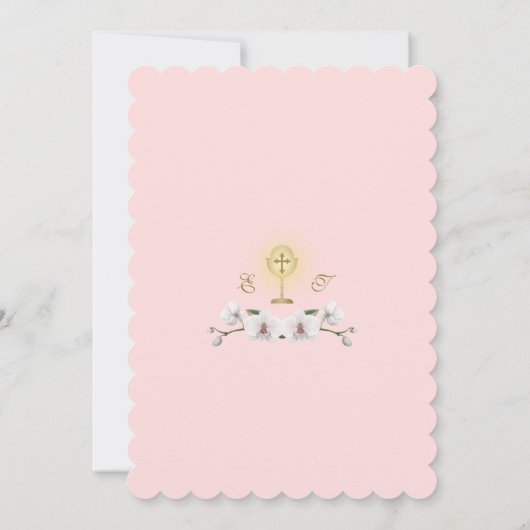 Unieke Tropische Witte Orchidee Gouden Eerste Heil Kaart (Achterkant)