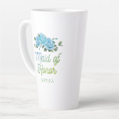 Unieke Trouw Bruidsmeisje Rustieke Blauwe Rozen Latte Mok (Linkerhoek)