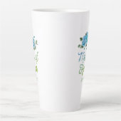 Unieke Trouw Bruidsmeisje Rustieke Blauwe Rozen Latte Mok (Voorkant)
