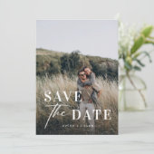 Unieke Trouw Save The Date Foto Kaart (Staand voorkant)
