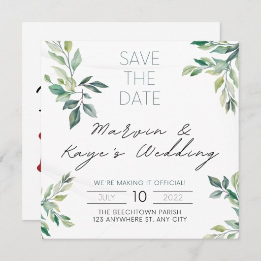 unieke trouwkaart Save The Date Kaart (Voorkant / Achterkant)