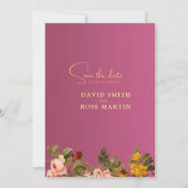 Unieke trouwkaarten om het toneel te zetten kaart (Achterkant)