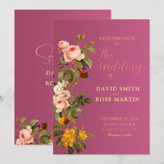 Unieke trouwkaartkaarten om het toneel te zetten kaart (Voorkant / Achterkant)