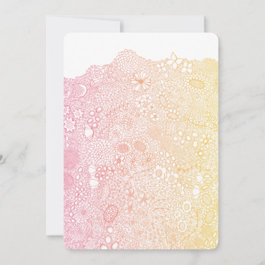 Unieke Tuin Scene Artiest Verjaardag Coral Peach Kaart (Achterkant)