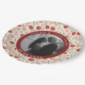 Unieke Tulp Bloem Vintage Bruiloft Papieren Bord (Gekanteld)