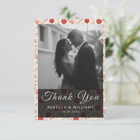 Unieke Tulp Klassieke Trouw Dankkaarten Bedankkaart (Staand voorkant)