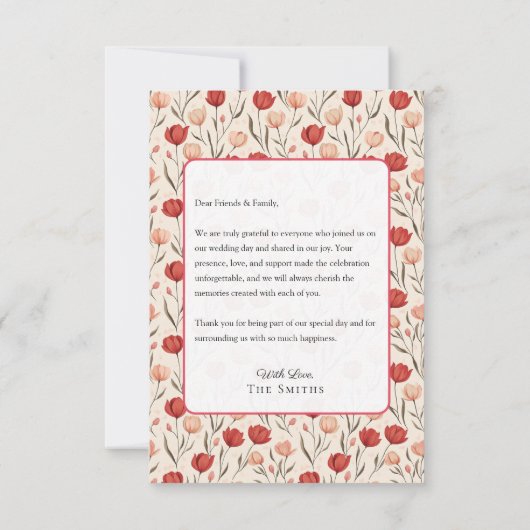 Unieke Tulp Klassieke Trouw Dankkaarten Bedankkaart (Achterkant)