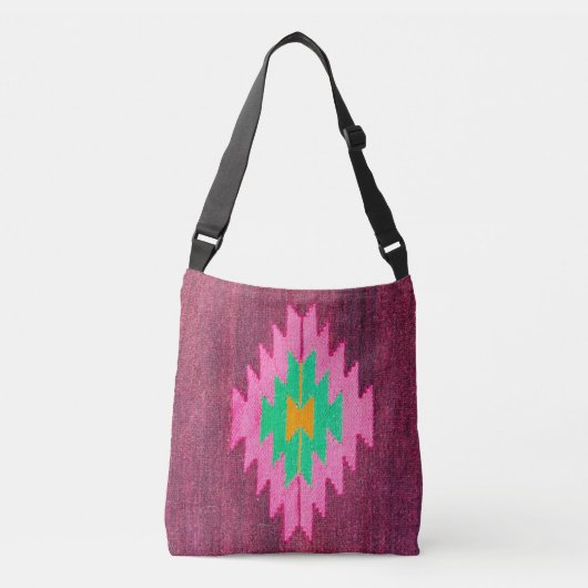 Unieke Turkse Aztec Rug Kilim Crossbody Tas (Voorkant)