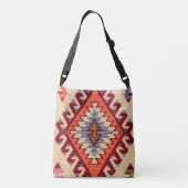Unieke Turkse beige Kilim Rug Crossbody Tas (Achterkant)