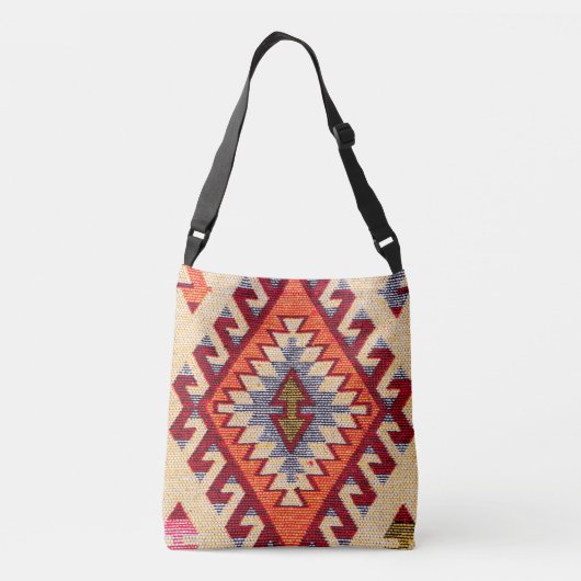 Unieke Turkse beige Kilim Rug Crossbody Tas (Achterkant)