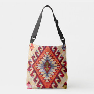 Unieke Turkse beige kilim vloerkleed Crossbody Tas