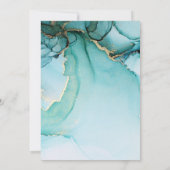 Unieke turquoise Abstracte huwelijksuitnodiging Kaart (Achterkant)