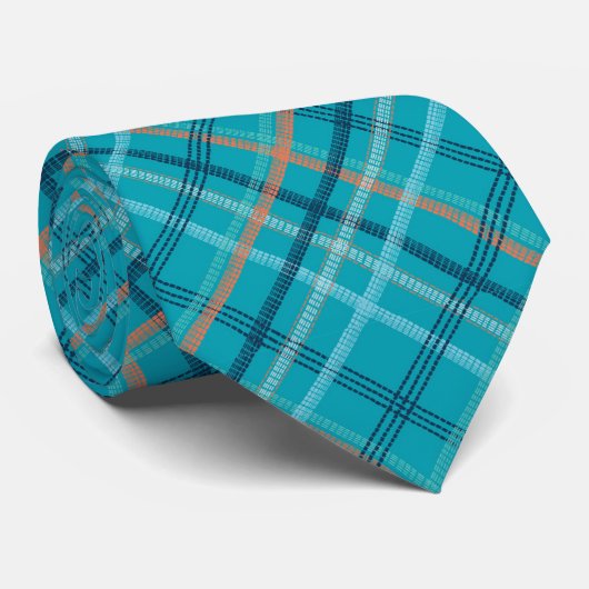 Unieke "Turquoise Blue Pset" Stropdas (Opgerold)