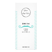 Unieke turquoise met logo kapper shop prijslijst reclamekaart (Voorkant)