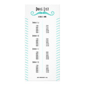 Unieke turquoise met logo kapper shop prijslijst reclamekaart (Achterkant)