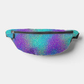 Unieke turquoise naar paarse verloop glitters heuptasje (Liggend)
