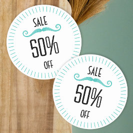 Unieke turquoise winkel promotie verkoop sticker