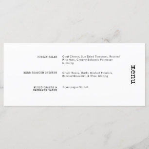 Unieke Typewriter Zwart Wit Horizontale Bruiloft Menu