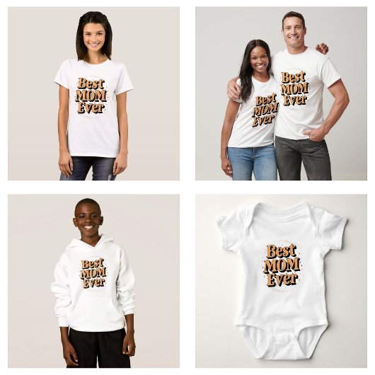  Unieke Typografie Beste Moeder Ooit T-shirt