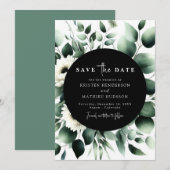 Unieke typografie Eucalyptus Digitale bruiloft Save The Date (Voorkant / Achterkant)