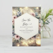 Unieke Typografie Mason Jar Wedding Save The Date (Staand voorkant)