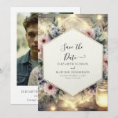 Unieke Typografie Mason Jar Wedding Save The Date (Voorkant / Achterkant)