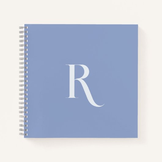 Unieke typografie Monogram Initiaal Clean Blue Notitieboek (Voorkant)