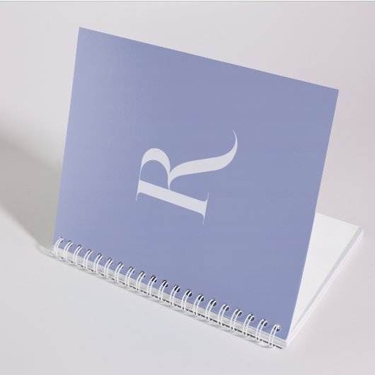 Unieke typografie Monogram Initiaal Clean Blue Notitieboek