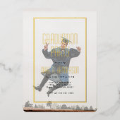 Unieke Typografie Overlay 2 Foto Afstuderen Folie Uitnodiging (Voorkant)