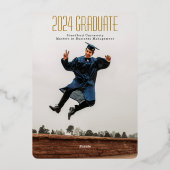 Unieke Typografie Overlay 2 Foto Afstuderen Folie Uitnodiging (Achterkant)