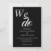 Unieke typografie We doen Black & Gold bruiloft Kaart (Voorkant)