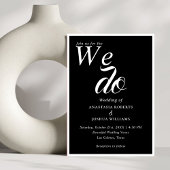 Unieke typografie We doen Black & Gold bruiloft Kaart