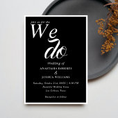 Unieke typografie Wij doen zwart & goud bruiloft Kaart