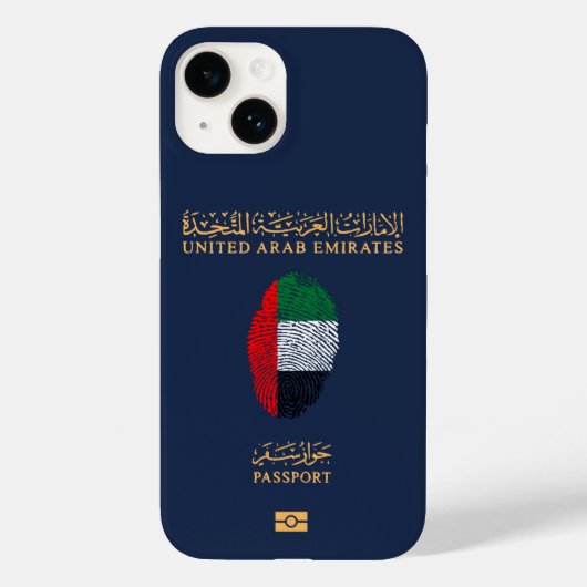 Unieke UAE Travel Passport Print Souvenir Case-Mate iPhone Case (Achterkant)