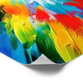 Unieke Uil Digitale Kunst Kleurrijke Waterverf Kun Poster (Hoek)