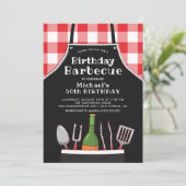 Unieke uitnodiging tot het barbecuen van de Birthd (Staand voorkant)