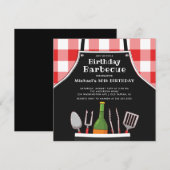 Unieke uitnodiging tot het barbecuen van de Birthd (Voorkant / Achterkant)