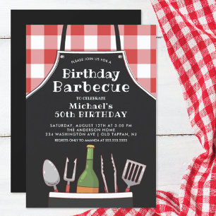 Unieke uitnodiging tot het barbecuen van de Birthd