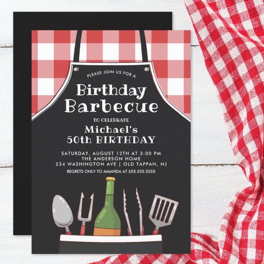 Unieke uitnodiging tot het barbecuen van de Birthd