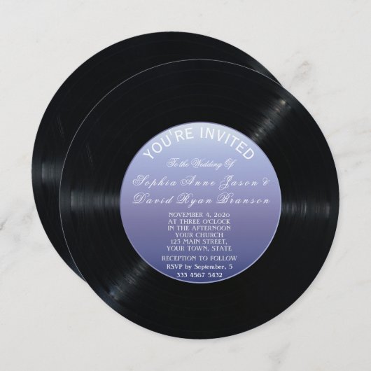 Unieke uitnodiging tot het indienen van een vinylr (Voorkant / Achterkant)