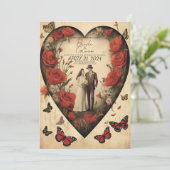 Unieke uitnodiging tot het uitzenden van een wedde (Staand voorkant)