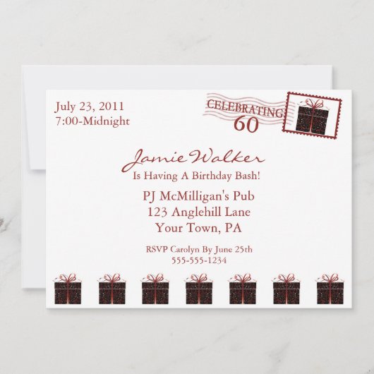 Unieke uitnodiging voor de 60e verjaardag van de g (Voorkant)