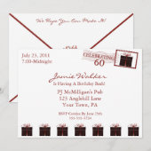 Unieke uitnodiging voor de 60e verjaardag van de g (Voorkant / Achterkant)