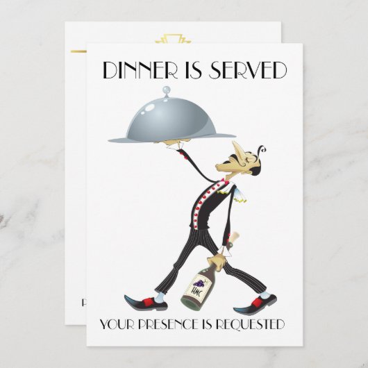 Unieke uitnodiging voor diner / bijeenkomst (Voorkant / Achterkant)