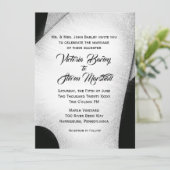 Unieke uitnodiging voor een zwart-wit huwelijk (Staand voorkant)